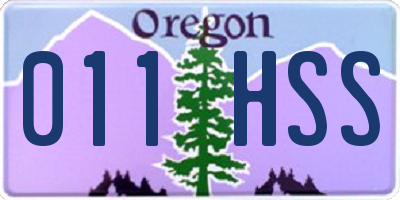OR license plate 011HSS