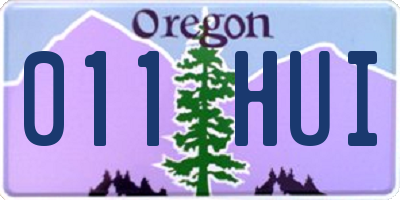 OR license plate 011HUI