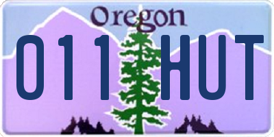 OR license plate 011HUT