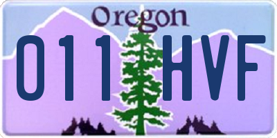 OR license plate 011HVF