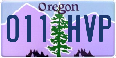 OR license plate 011HVP