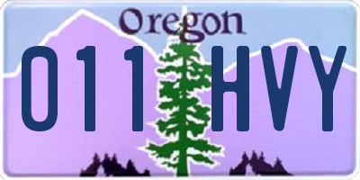 OR license plate 011HVY