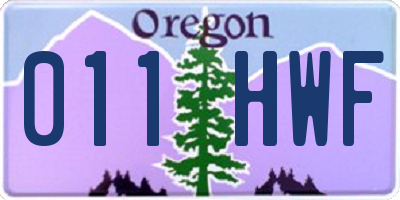 OR license plate 011HWF