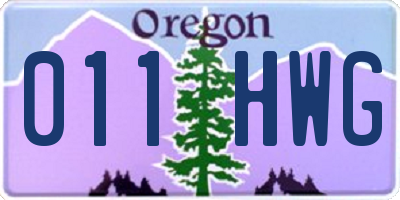 OR license plate 011HWG