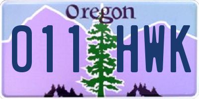 OR license plate 011HWK