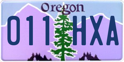 OR license plate 011HXA