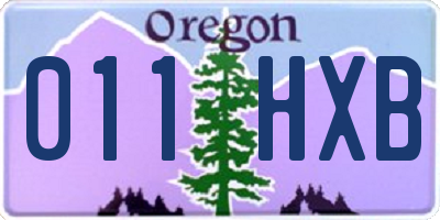 OR license plate 011HXB