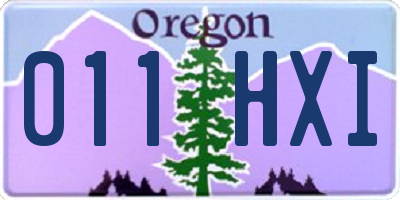 OR license plate 011HXI