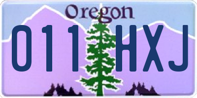 OR license plate 011HXJ