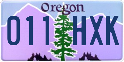 OR license plate 011HXK