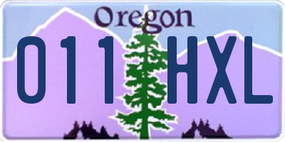 OR license plate 011HXL