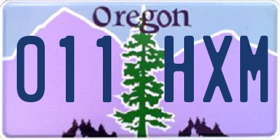 OR license plate 011HXM