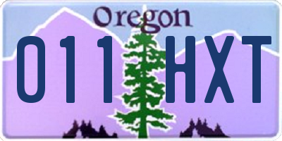 OR license plate 011HXT