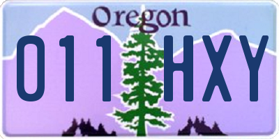 OR license plate 011HXY