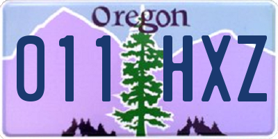 OR license plate 011HXZ