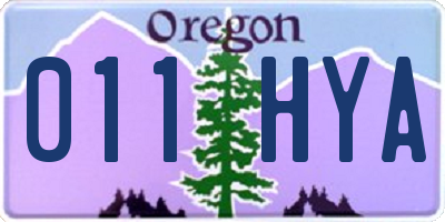 OR license plate 011HYA