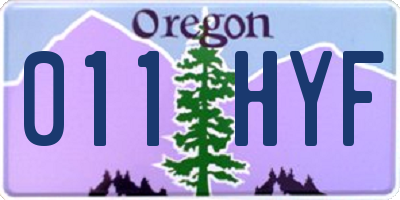 OR license plate 011HYF