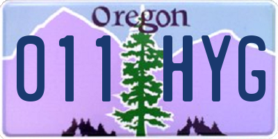 OR license plate 011HYG