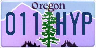 OR license plate 011HYP