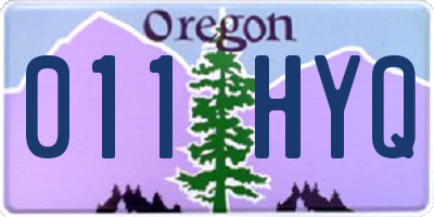 OR license plate 011HYQ