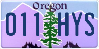 OR license plate 011HYS