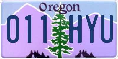 OR license plate 011HYU