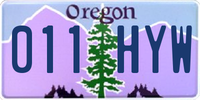 OR license plate 011HYW