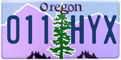 OR license plate 011HYX