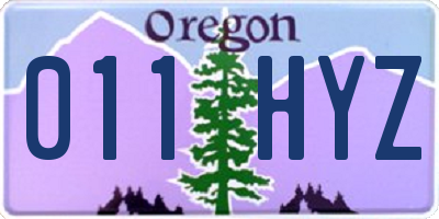 OR license plate 011HYZ