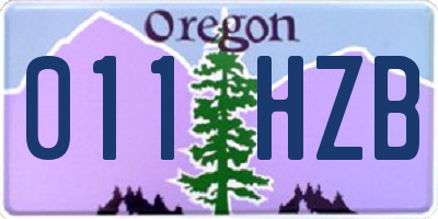 OR license plate 011HZB