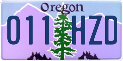 OR license plate 011HZD