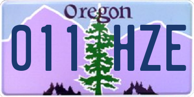 OR license plate 011HZE
