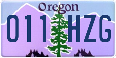 OR license plate 011HZG