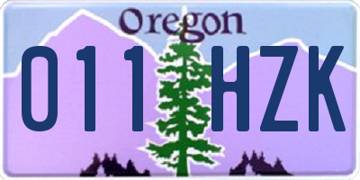 OR license plate 011HZK