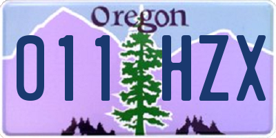 OR license plate 011HZX