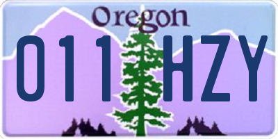 OR license plate 011HZY