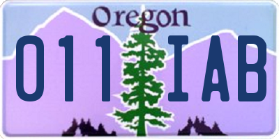 OR license plate 011IAB