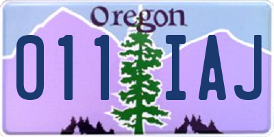 OR license plate 011IAJ