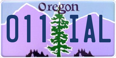 OR license plate 011IAL