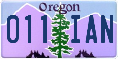 OR license plate 011IAN