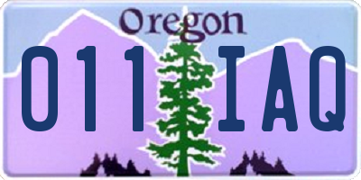 OR license plate 011IAQ