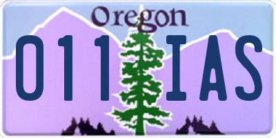OR license plate 011IAS