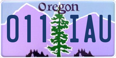 OR license plate 011IAU