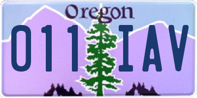 OR license plate 011IAV