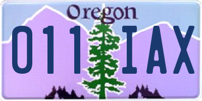 OR license plate 011IAX