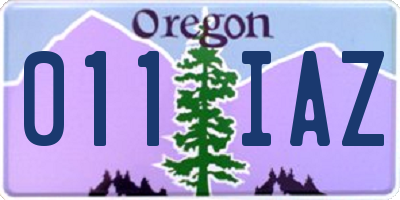 OR license plate 011IAZ