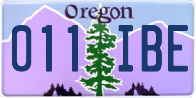OR license plate 011IBE