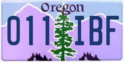 OR license plate 011IBF