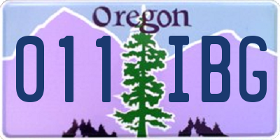 OR license plate 011IBG