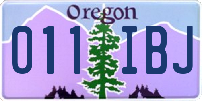 OR license plate 011IBJ